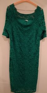 Hunter green shoulder dress
